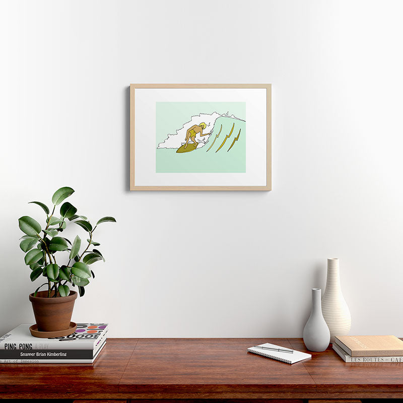 70s outer banks surf // retro surf by surfy birdy Framed Art Print