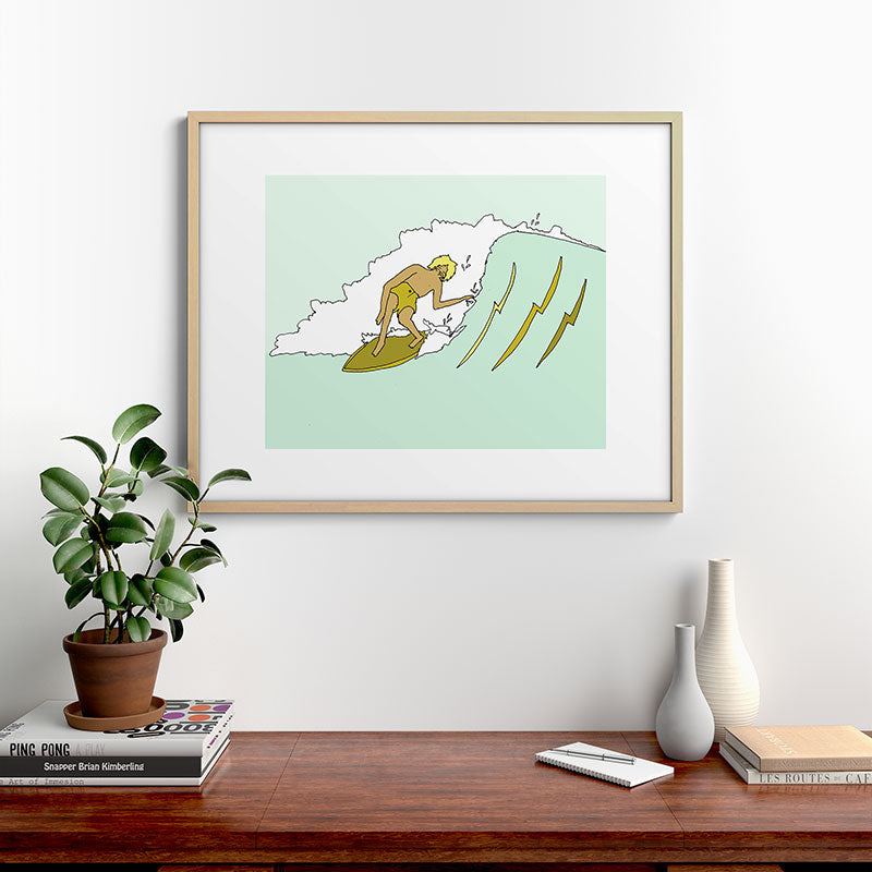 70s outer banks surf // retro surf by surfy birdy Framed Art Print