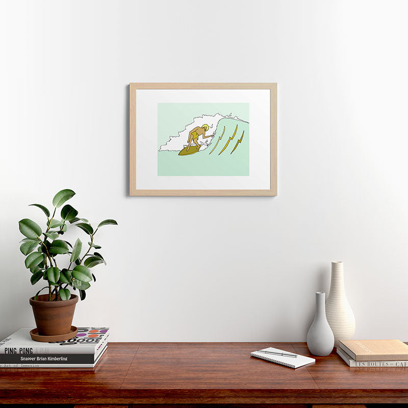 70s outer banks surf // retro surf by surfy birdy Framed Art Print