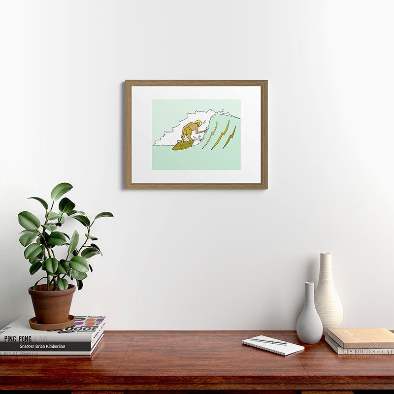 70s outer banks surf // retro surf by surfy birdy Framed Art Print
