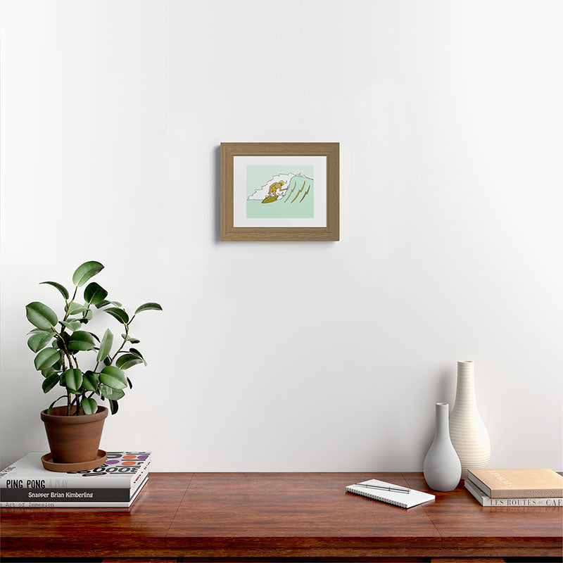 70s outer banks surf // retro surf by surfy birdy Framed Art Print