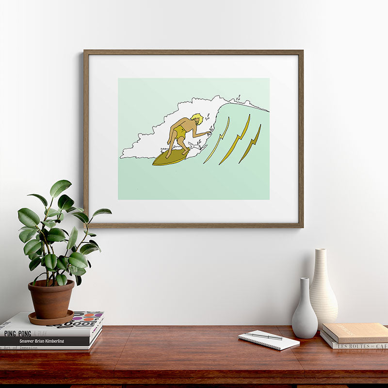 70s outer banks surf // retro surf by surfy birdy Framed Art Print
