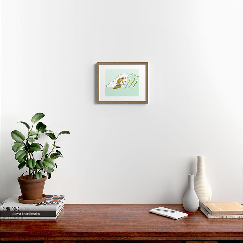 70s outer banks surf // retro surf by surfy birdy Framed Art Print
