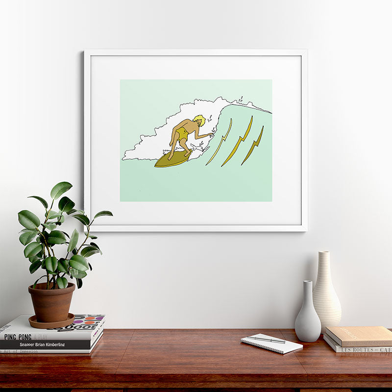 70s outer banks surf // retro surf by surfy birdy Framed Art Print