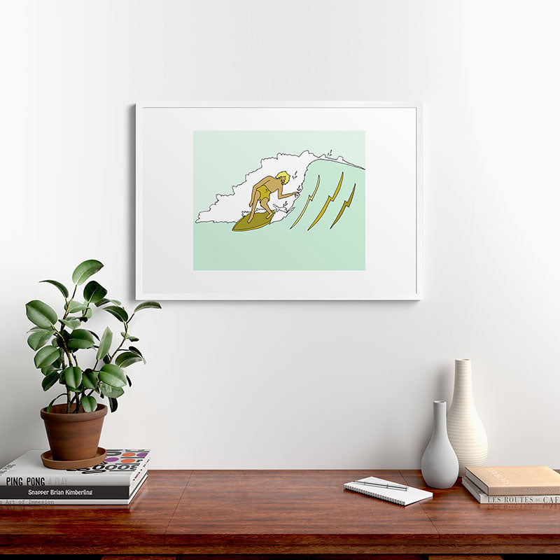 70s outer banks surf // retro surf by surfy birdy Framed Art Print