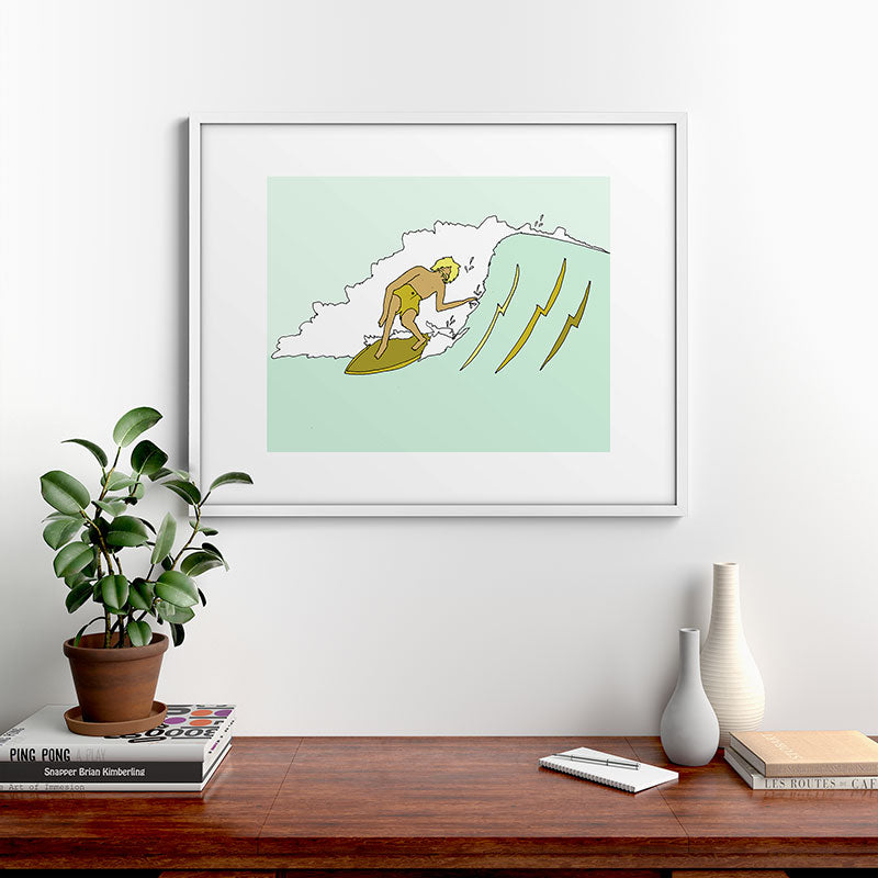 70s outer banks surf // retro surf by surfy birdy Framed Art Print