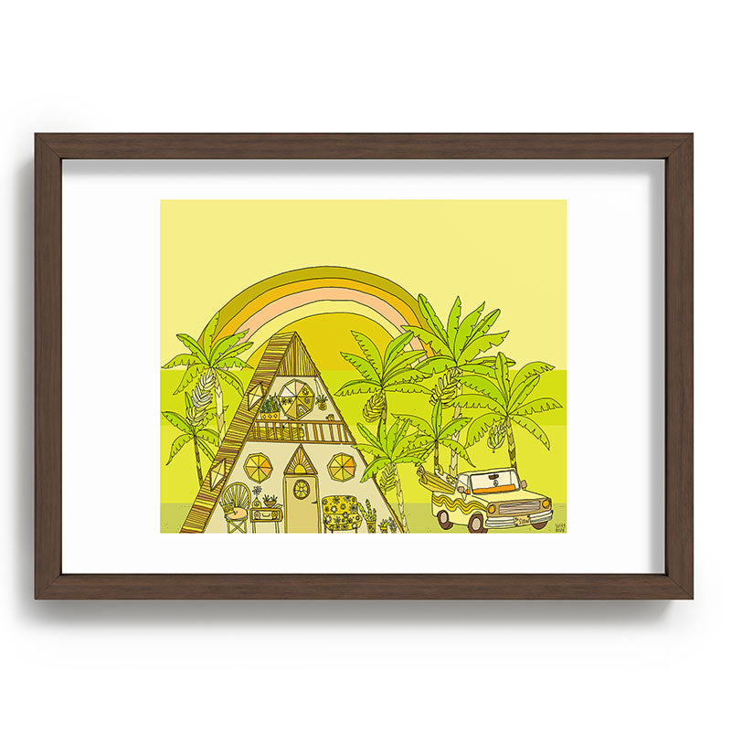 a frame simple living // banana pancakes // retro surf art by surfy birdy Framed Art Print