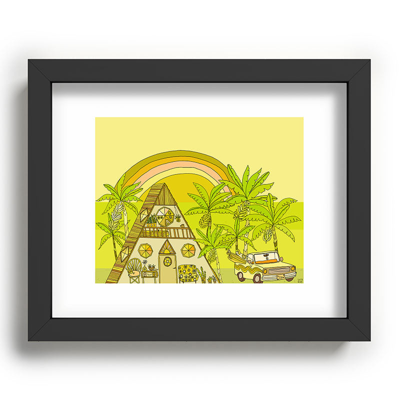 a frame simple living // banana pancakes // retro surf art by surfy birdy Framed Art Print