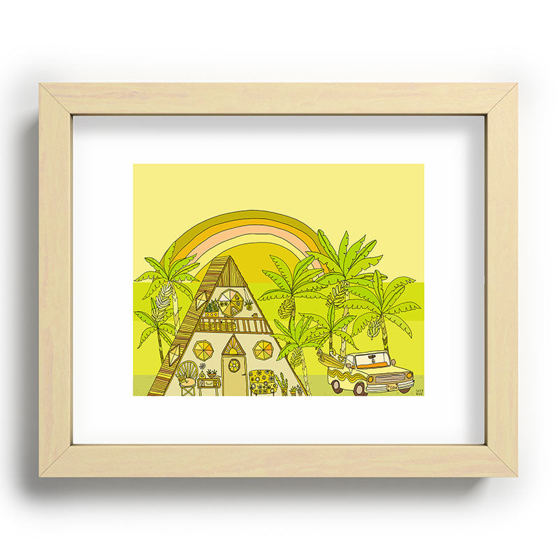 a frame simple living // banana pancakes // retro surf art by surfy birdy Framed Art Print