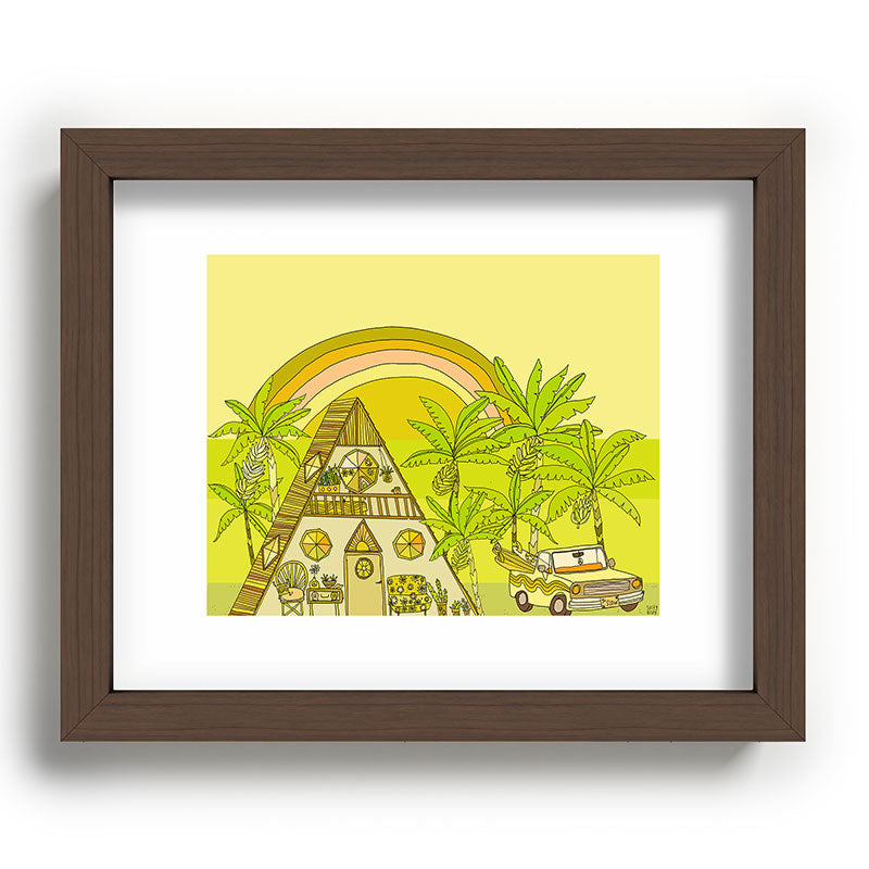 a frame simple living // banana pancakes // retro surf art by surfy birdy Framed Art Print