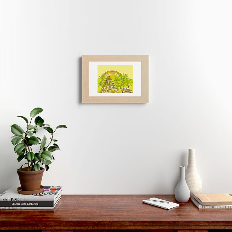 a frame simple living // banana pancakes // retro surf art by surfy birdy Framed Art Print