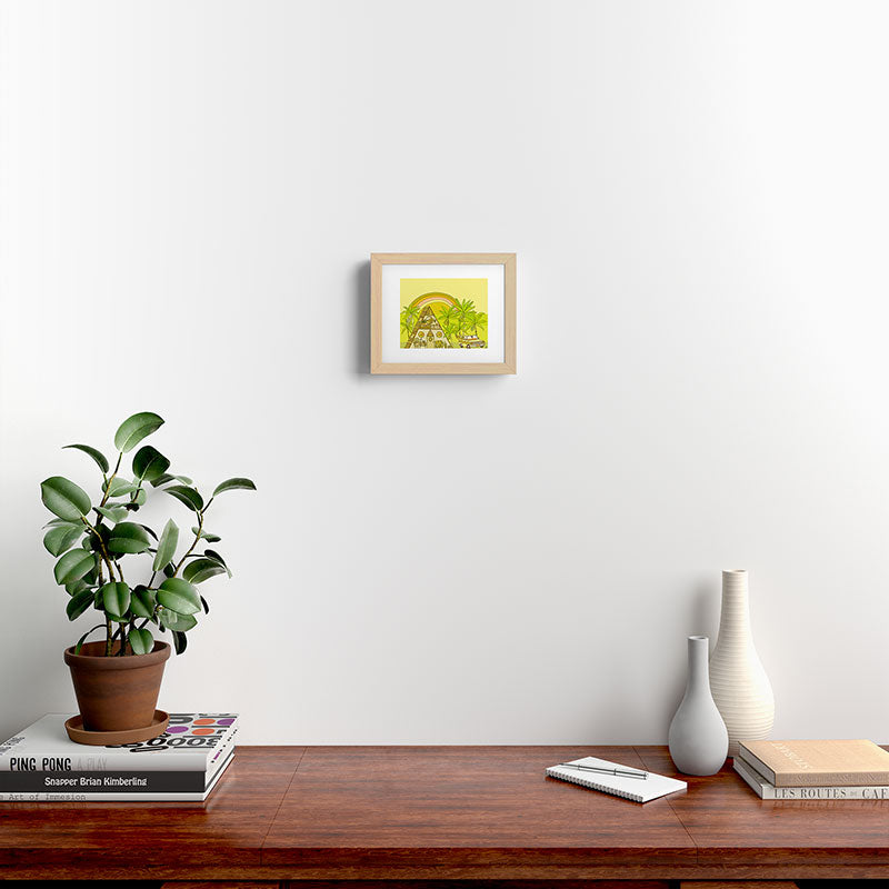 a frame simple living // banana pancakes // retro surf art by surfy birdy Framed Art Print
