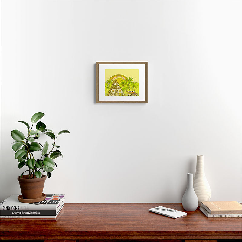 a frame simple living // banana pancakes // retro surf art by surfy birdy Framed Art Print
