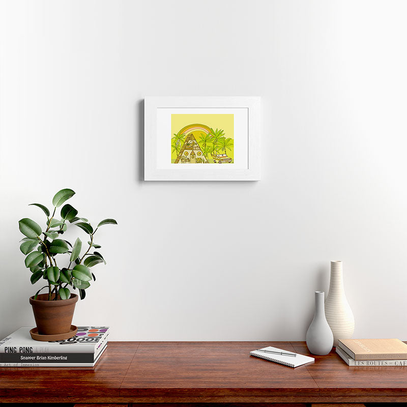 a frame simple living // banana pancakes // retro surf art by surfy birdy Framed Art Print