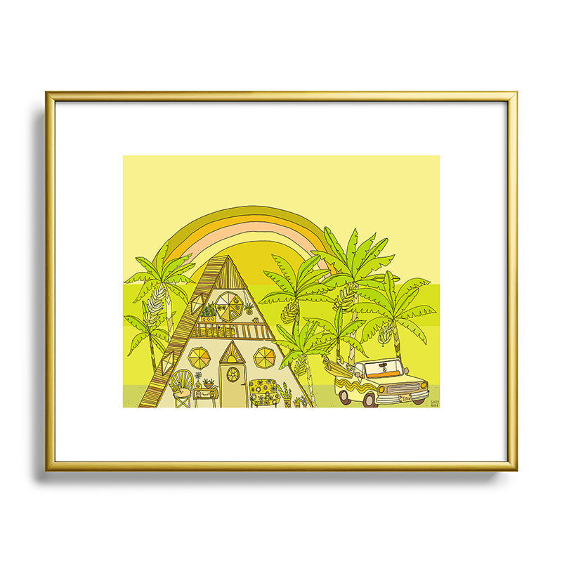 a frame simple living // banana pancakes // retro surf art by surfy birdy Framed Art Print