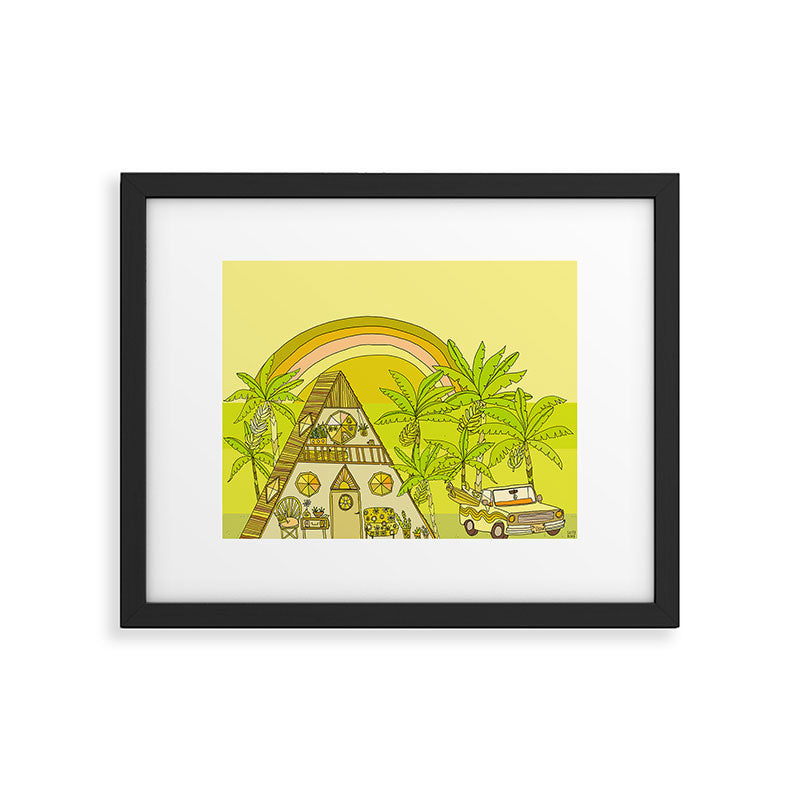 a frame simple living // banana pancakes // retro surf art by surfy birdy Framed Art Print