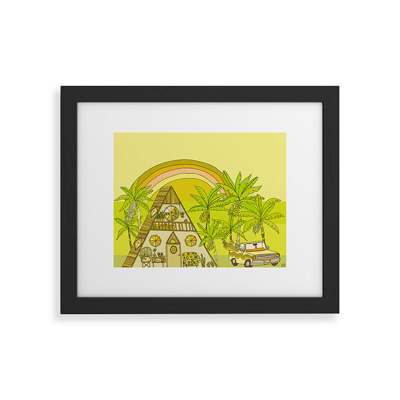 a frame simple living // banana pancakes // retro surf art by surfy birdy Framed Art Print