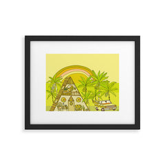 a frame simple living // banana pancakes // retro surf art by surfy birdy Framed Art Print