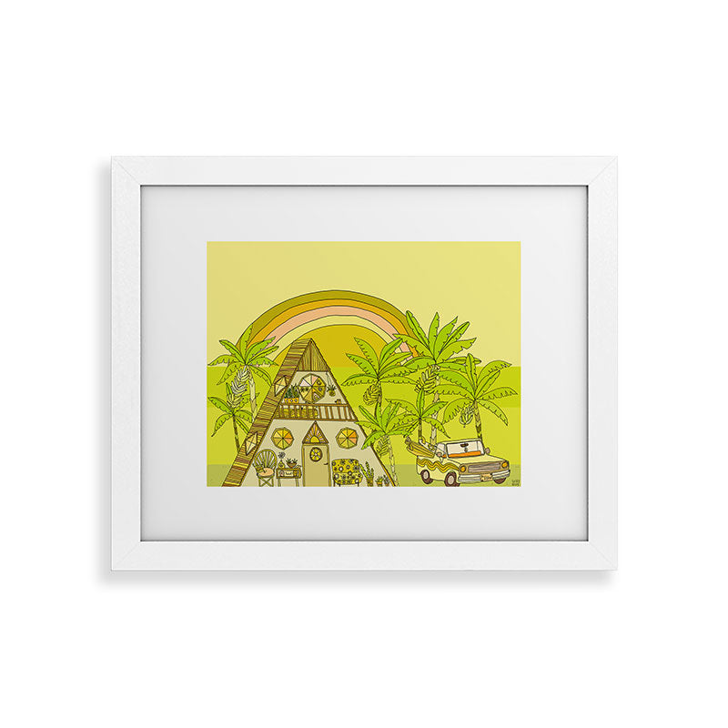 a frame simple living // banana pancakes // retro surf art by surfy birdy Framed Art Print