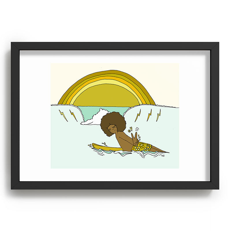 "buttons" kaluhiokalani 70s surf legend // retro surf art by surfy birdy Framed Art Print