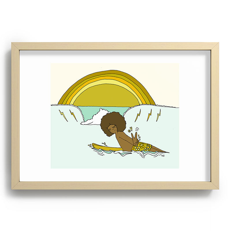 "buttons" kaluhiokalani 70s surf legend // retro surf art by surfy birdy Framed Art Print
