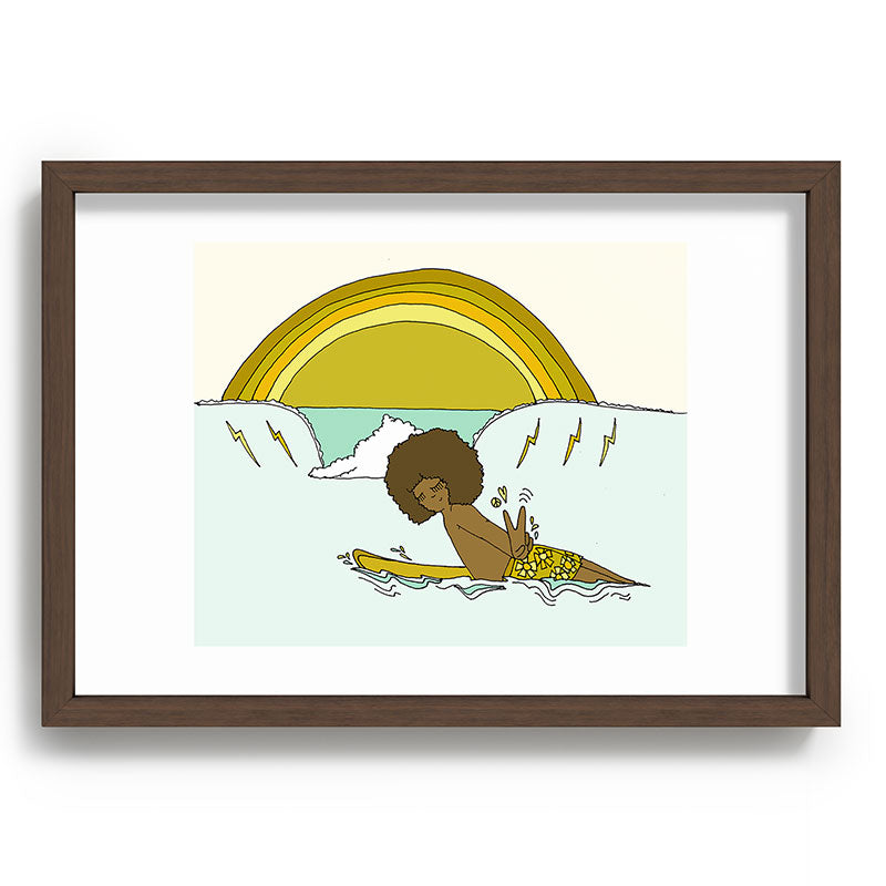 "buttons" kaluhiokalani 70s surf legend // retro surf art by surfy birdy Framed Art Print