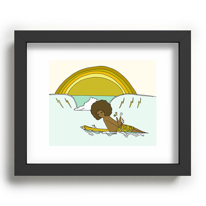 "buttons" kaluhiokalani 70s surf legend // retro surf art by surfy birdy Framed Art Print