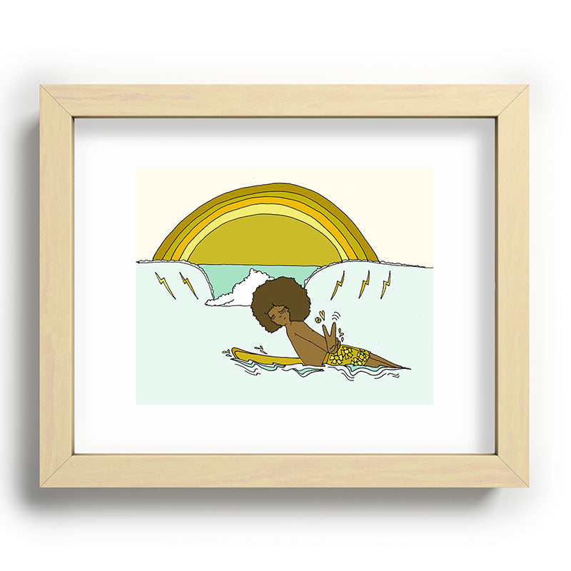 "buttons" kaluhiokalani 70s surf legend // retro surf art by surfy birdy Framed Art Print