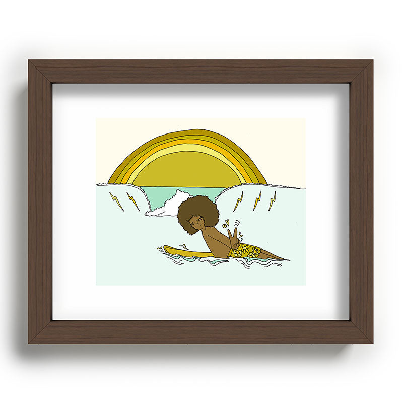 "buttons" kaluhiokalani 70s surf legend // retro surf art by surfy birdy Framed Art Print