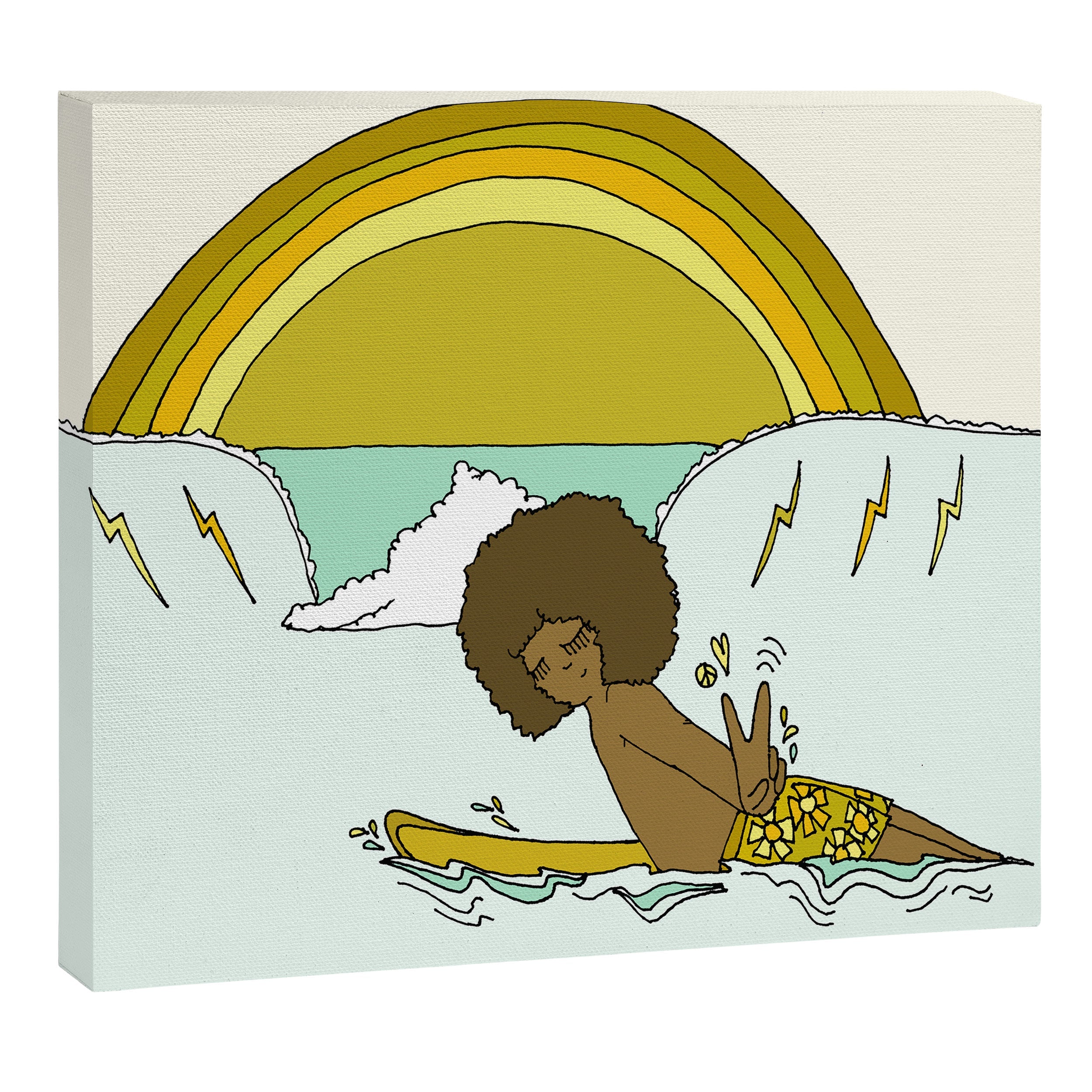 "buttons" kaluhiokalani 70s surf legend // retro surf art by surfy birdy Canvas Print