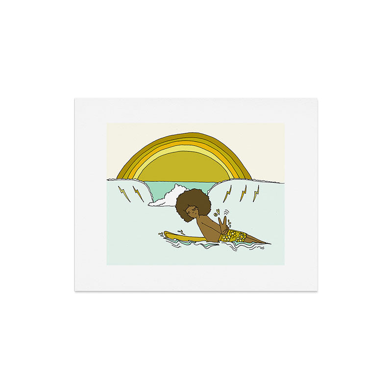 "buttons" kaluhiokalani 70s surf legend // retro surf art by surfy birdy Art Print