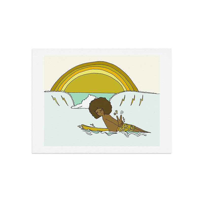 "buttons" kaluhiokalani 70s surf legend // retro surf art by surfy birdy Art Print