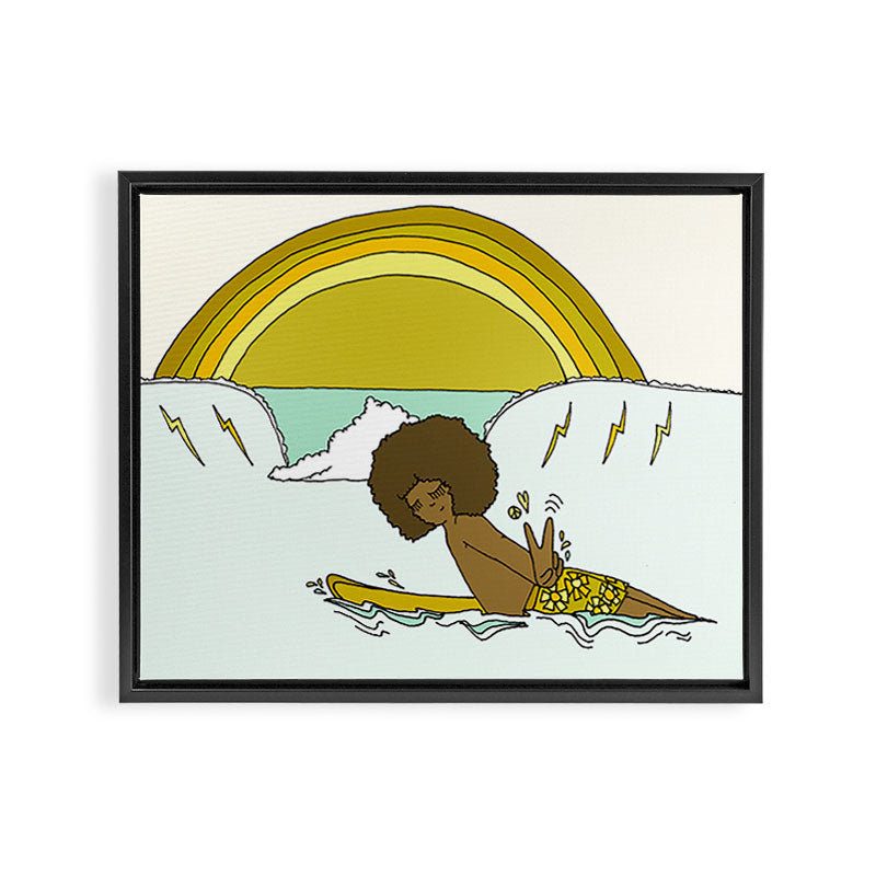 "buttons" kaluhiokalani 70s surf legend // retro surf art by surfy birdy Framed Canvas Print