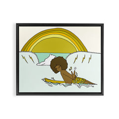 "buttons" kaluhiokalani 70s surf legend // retro surf art by surfy birdy Framed Canvas Print
