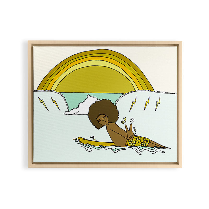 "buttons" kaluhiokalani 70s surf legend // retro surf art by surfy birdy Framed Canvas Print
