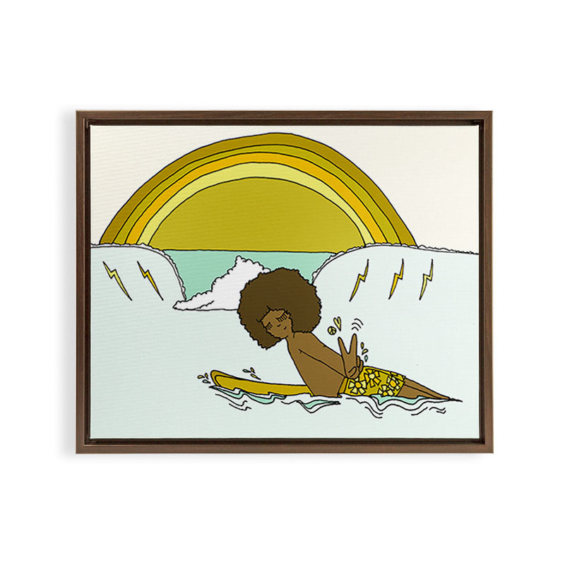 "buttons" kaluhiokalani 70s surf legend // retro surf art by surfy birdy Framed Canvas Print