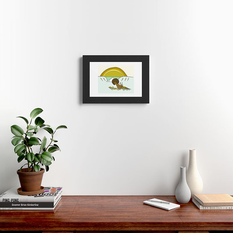 "buttons" kaluhiokalani 70s surf legend // retro surf art by surfy birdy Framed Art Print