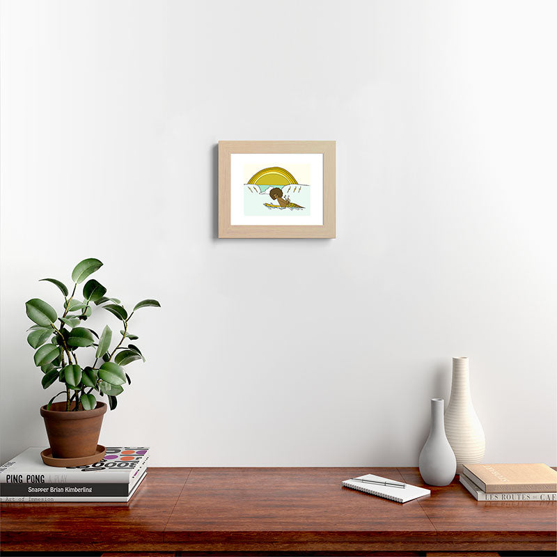 "buttons" kaluhiokalani 70s surf legend // retro surf art by surfy birdy Framed Art Print