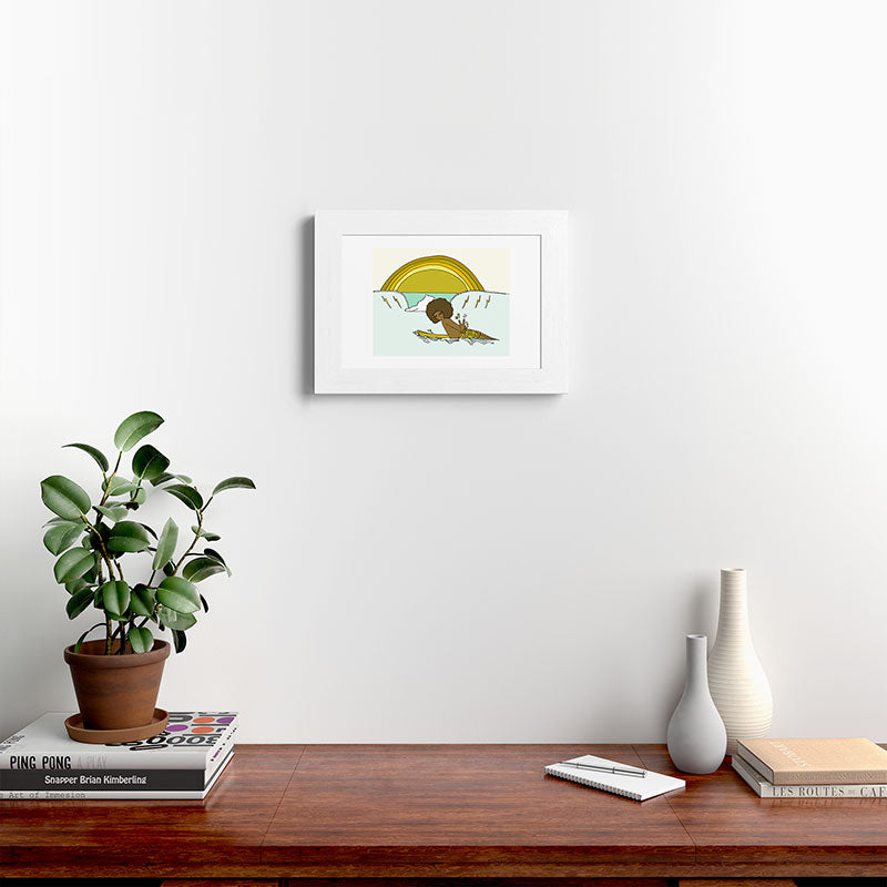 "buttons" kaluhiokalani 70s surf legend // retro surf art by surfy birdy Framed Art Print