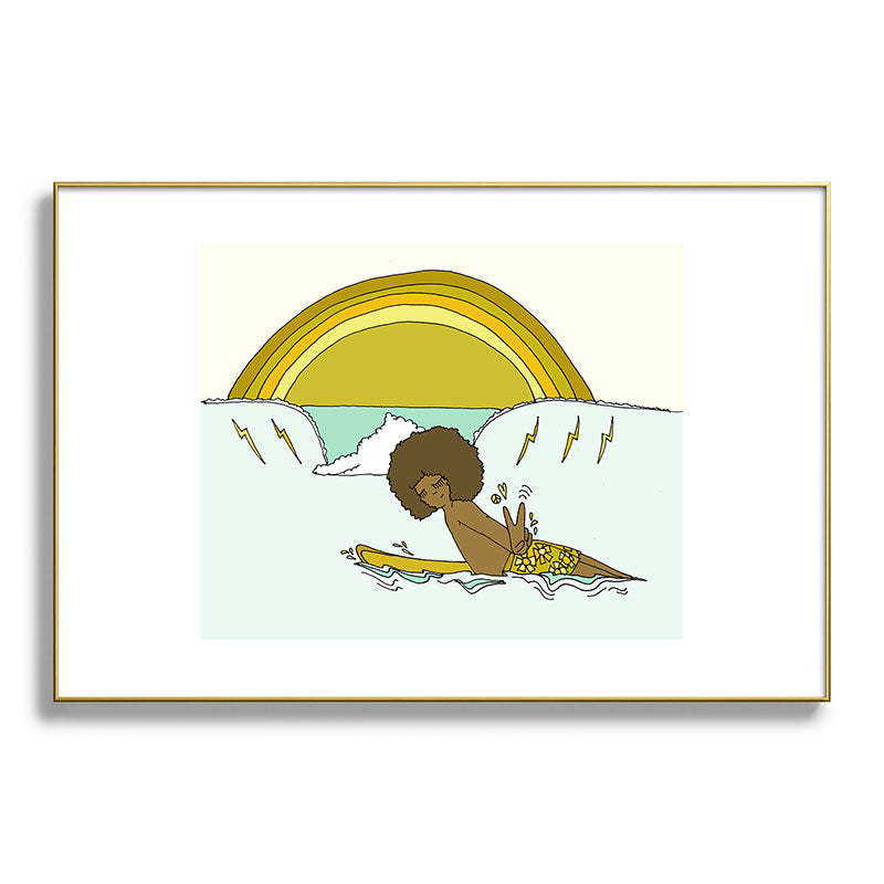 "buttons" kaluhiokalani 70s surf legend // retro surf art by surfy birdy Framed Art Print