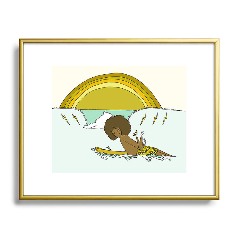 "buttons" kaluhiokalani 70s surf legend // retro surf art by surfy birdy Framed Art Print