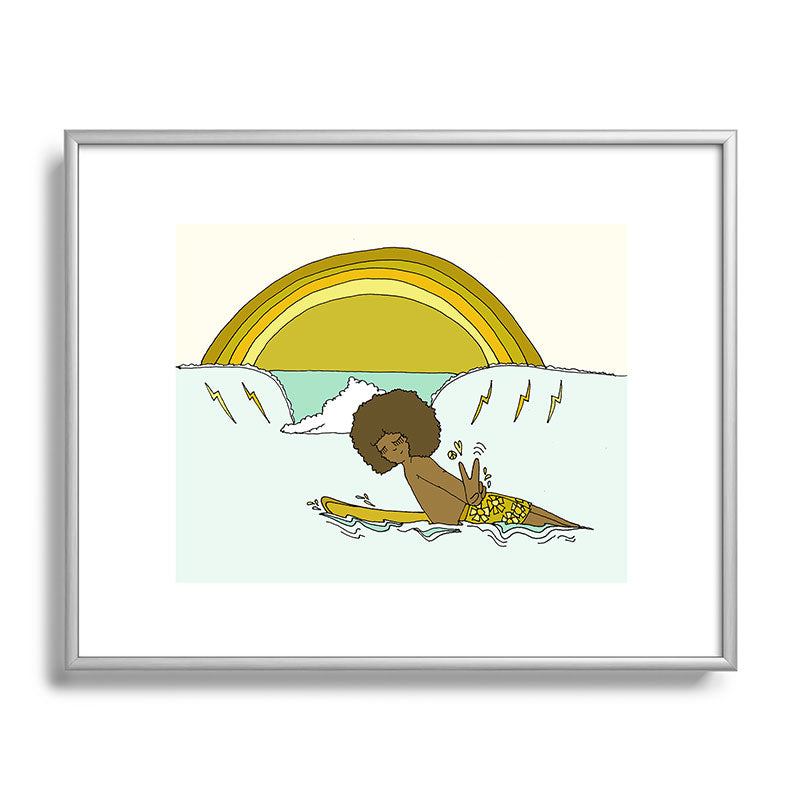 "buttons" kaluhiokalani 70s surf legend // retro surf art by surfy birdy Framed Art Print
