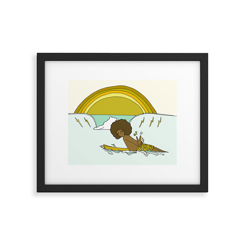 "buttons" kaluhiokalani 70s surf legend // retro surf art by surfy birdy Framed Art Print