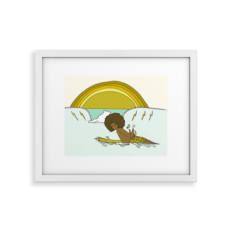 "buttons" kaluhiokalani 70s surf legend // retro surf art by surfy birdy Framed Art Print