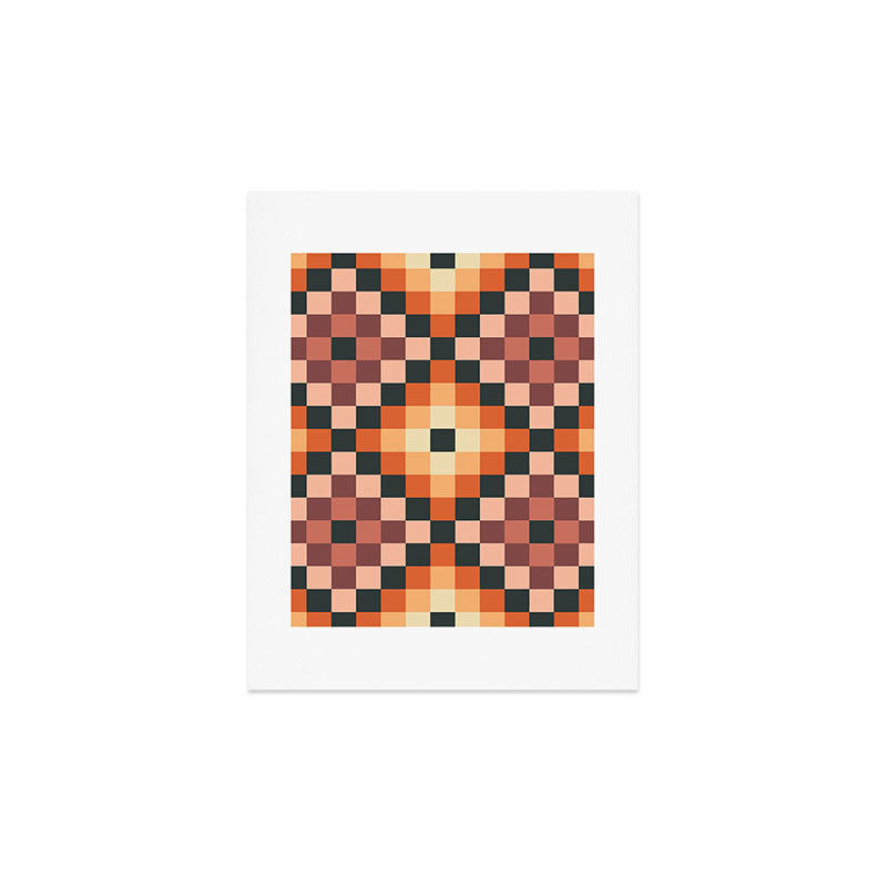 70s color squares pattern  Art Print