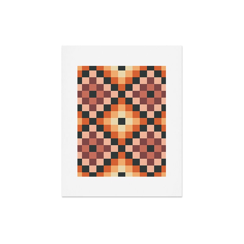 70s color squares pattern  Art Print