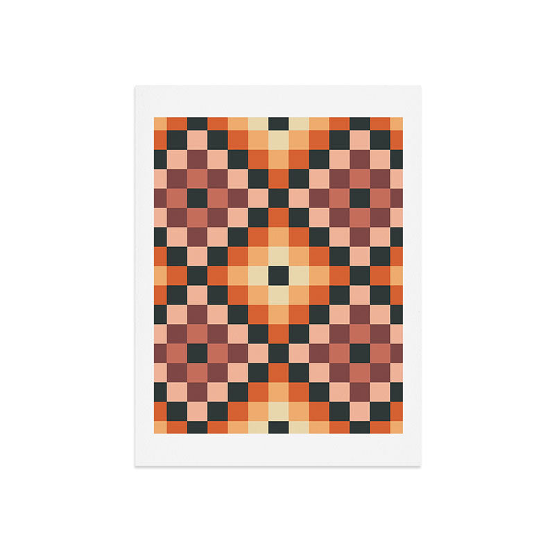 70s color squares pattern  Art Print
