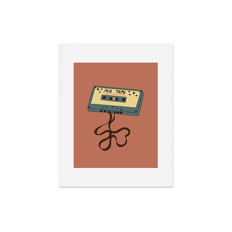80s Vintage Cassette Mixed Tape  Art Print