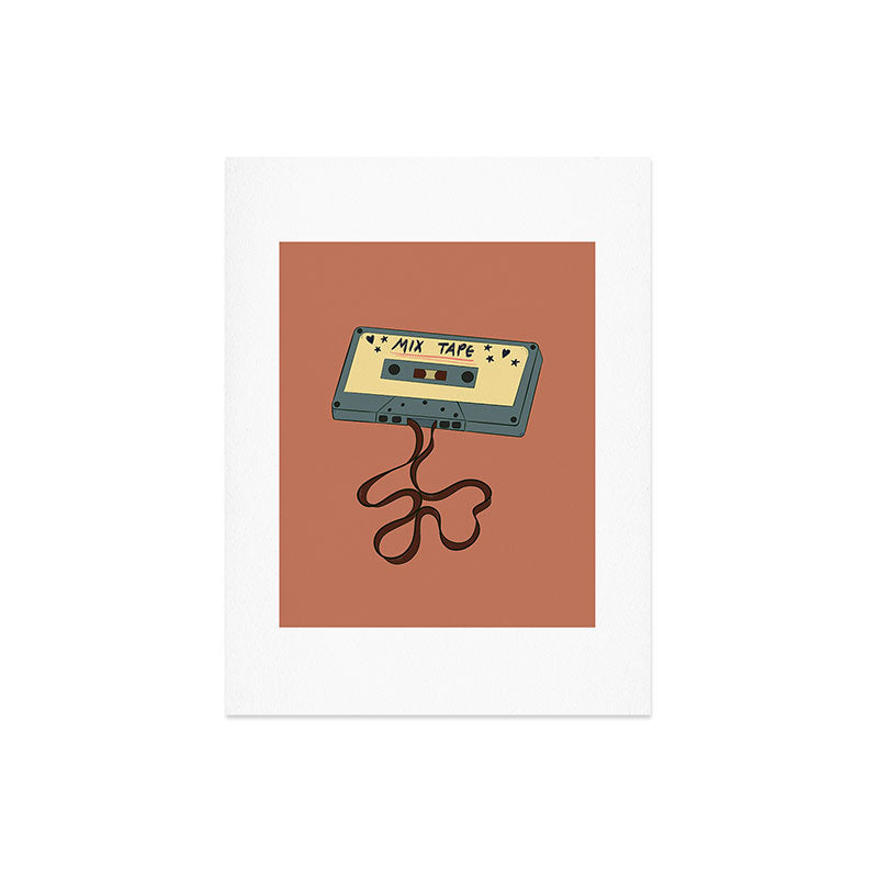 80s Vintage Cassette Mixed Tape  Art Print