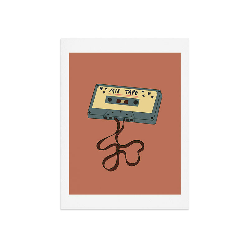 80s Vintage Cassette Mixed Tape  Art Print